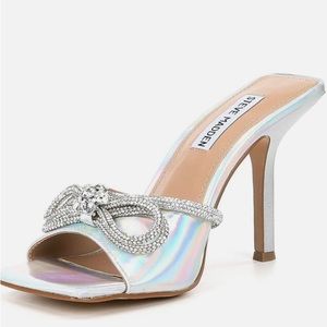 iridescent bow heels